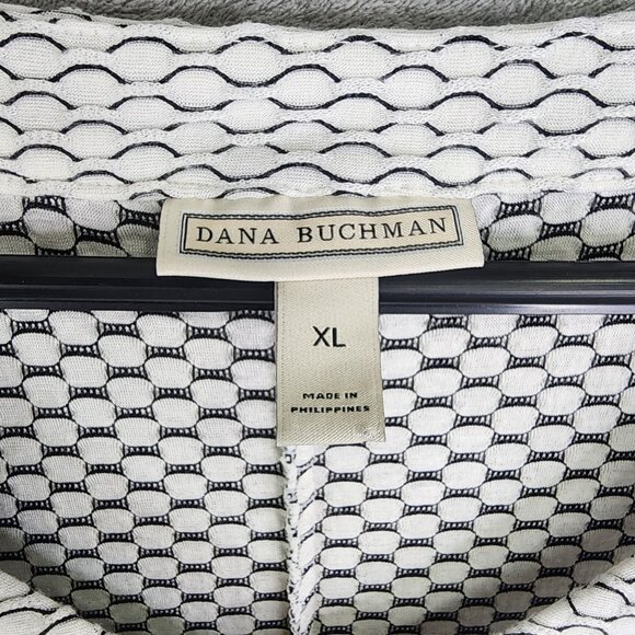 Women's Dana Buchman Top BlouseV Neck 3/4 Sleeve Geometric Pattern Size XL - Picture 6 of 11